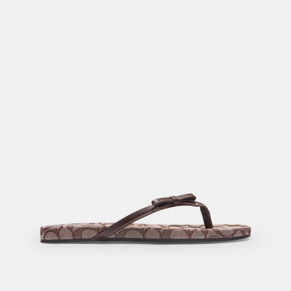 Coach Outlet Bow Flip Flop In Signature Jacquard - Preorder