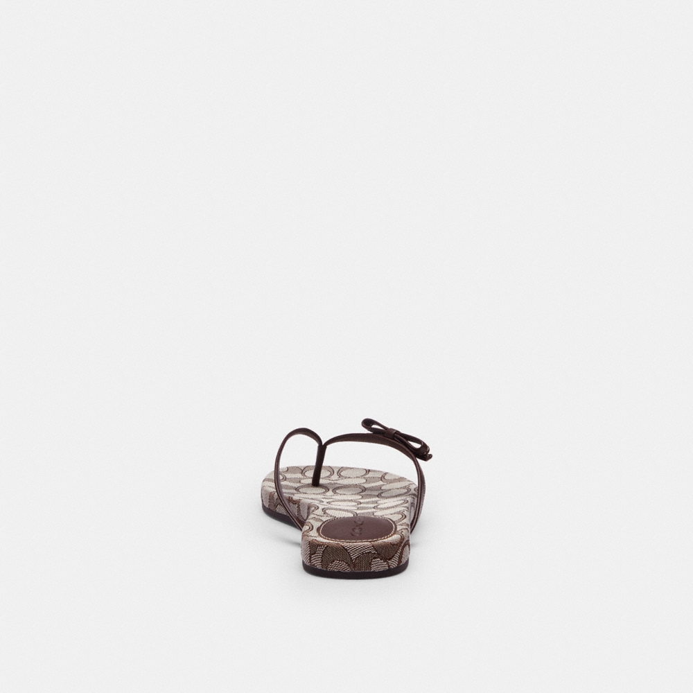 Coach Outlet Bow Flip Flop In Signature Jacquard - Preorder