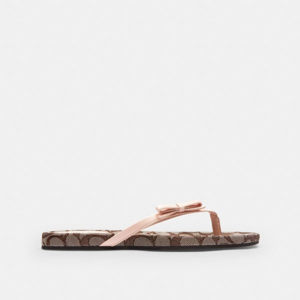 Coach Outlet Bow Flip Flop In Signature Jacquard - Preorder