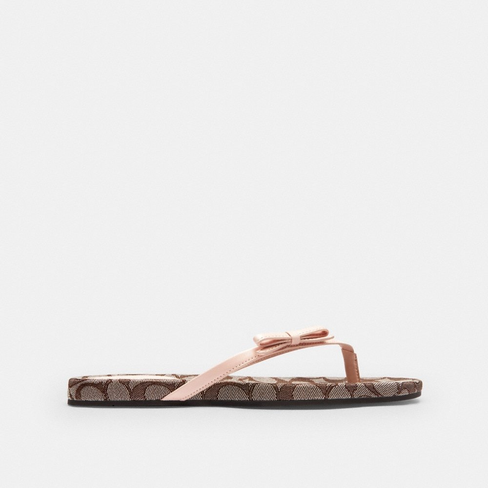 Coach Outlet Bow Flip Flop In Signature Jacquard - Preorder