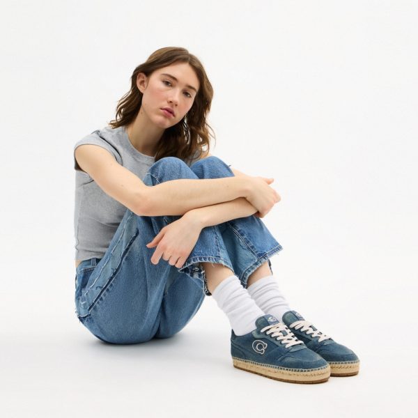 Coach Outlet Soho Espadrille Sneaker In Loved Denim - Preorder