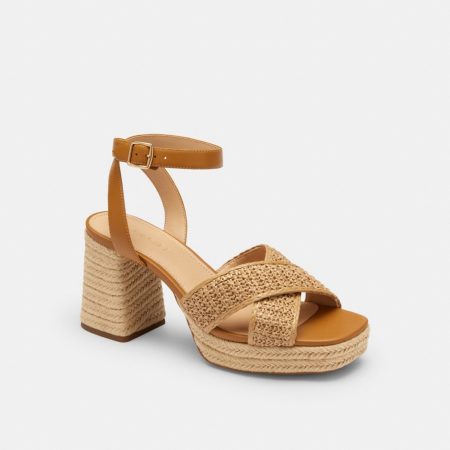 Coach Outlet Block Heel Sandal - Preorder — Natural