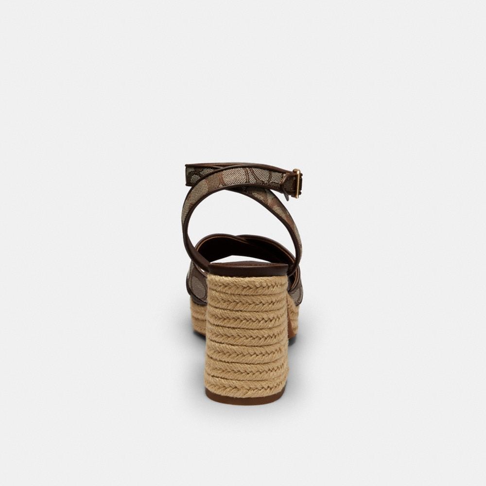 Coach Outlet Block Heel Sandal In Signature Jacquard - Preorder
