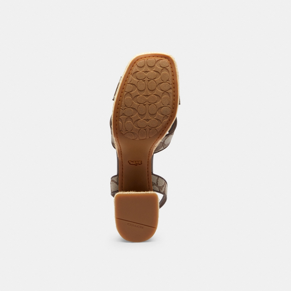 Coach Outlet Block Heel Sandal In Signature Jacquard - Preorder