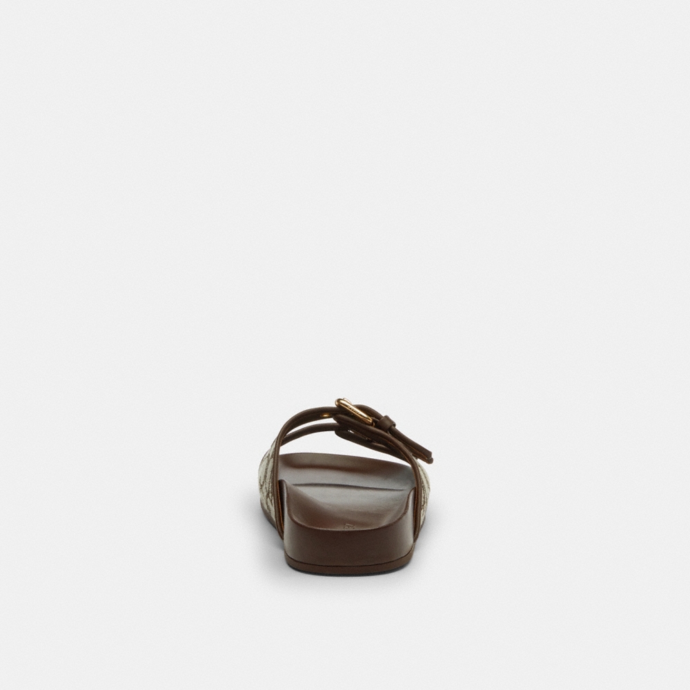 Coach Outlet Two Band Buckle Sandal In Signature Jacquard - Preorder