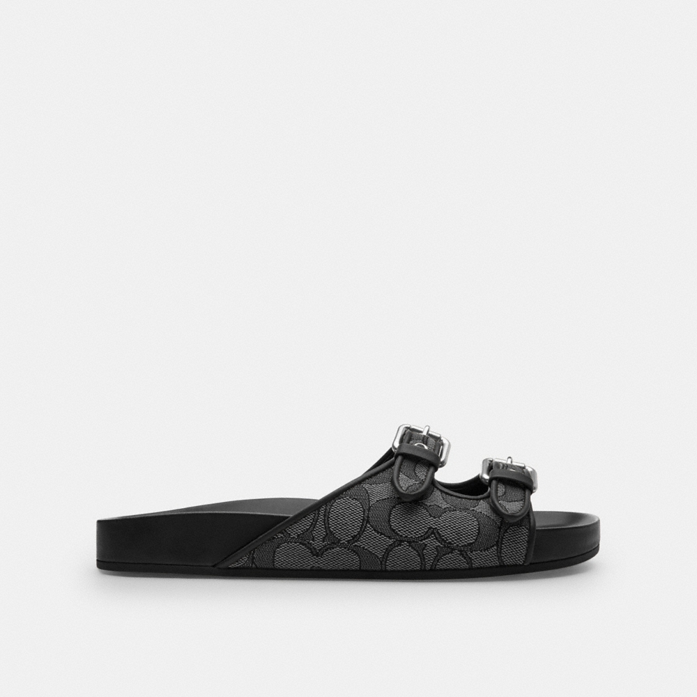 Coach Outlet Two Band Buckle Sandal In Signature Jacquard - Preorder