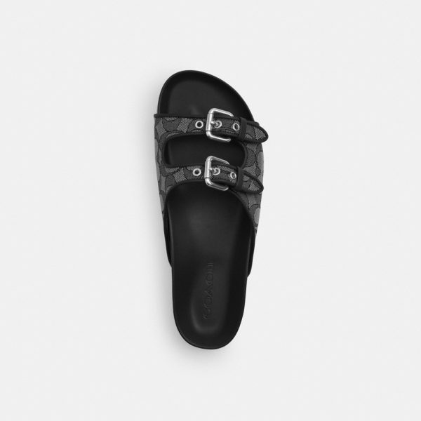 Coach Outlet Two Band Buckle Sandal In Signature Jacquard - Preorder