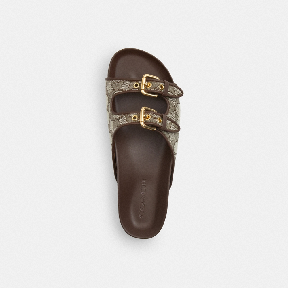 Coach Outlet Two Band Buckle Sandal In Signature Jacquard - Preorder