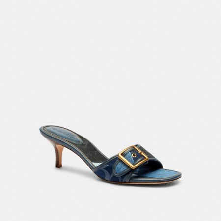 Coach Outlet Margot Sandal With Signature Denim Patchwork - Preorder — Denim Multi