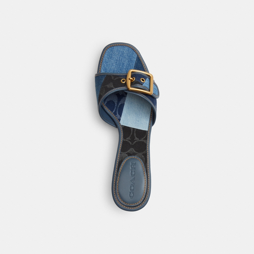 Coach Outlet Margot Sandal With Signature Denim Patchwork - Preorder