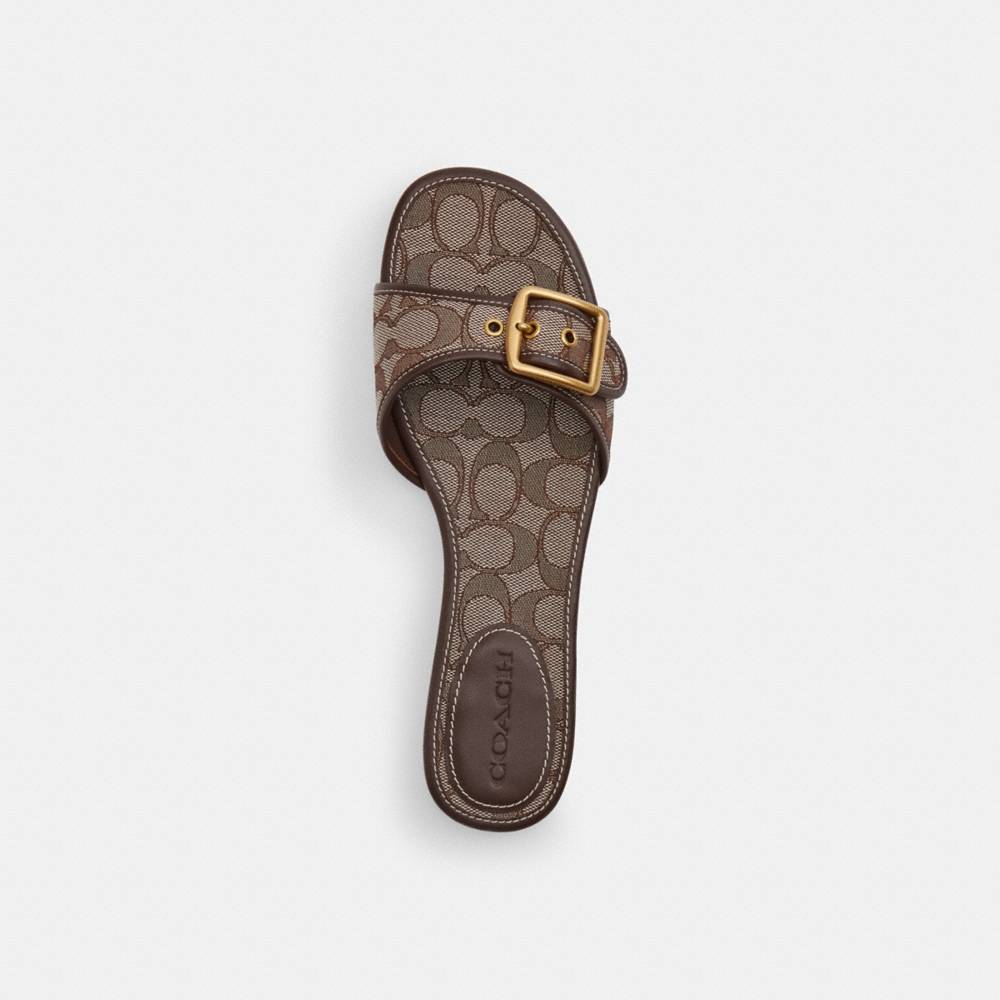Coach Margot Flat Sandal In Signature Jacquard - Preorder