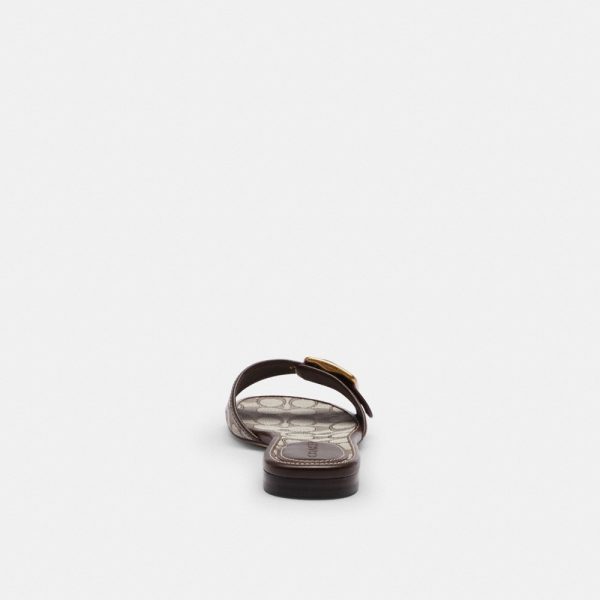 Coach Margot Flat Sandal In Signature Jacquard - Preorder