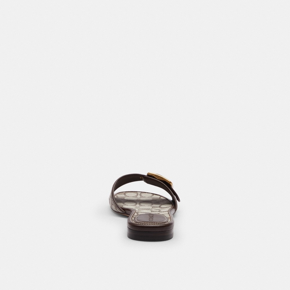 Coach Margot Flat Sandal In Signature Jacquard - Preorder