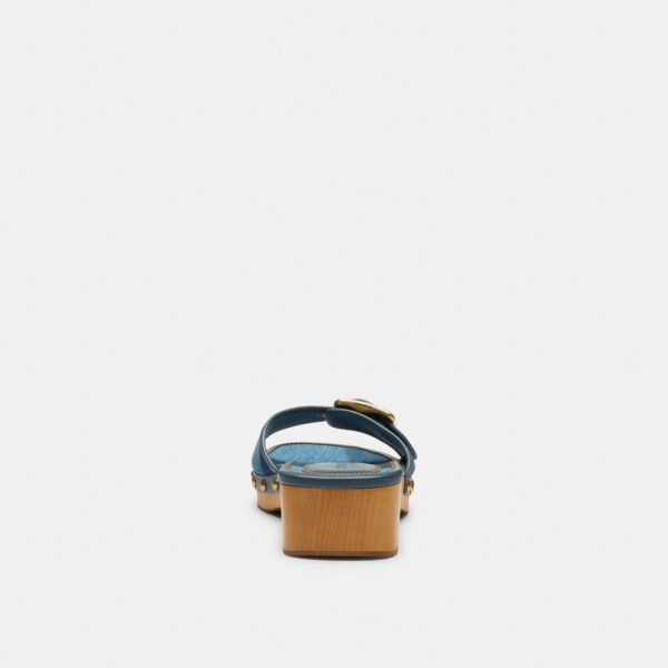 Coach Outlet Margot Wooden Sandal With Signature Denim Patchwork - Preorder