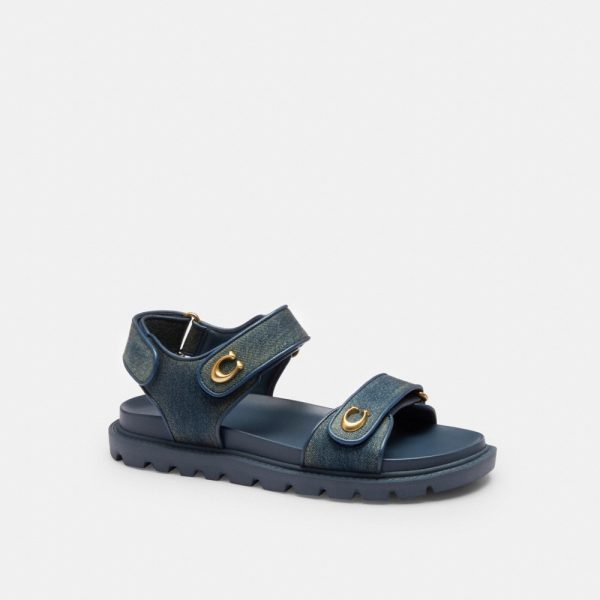 Coach Outlet Brynn Sandal In Loved Denim - Preorder
