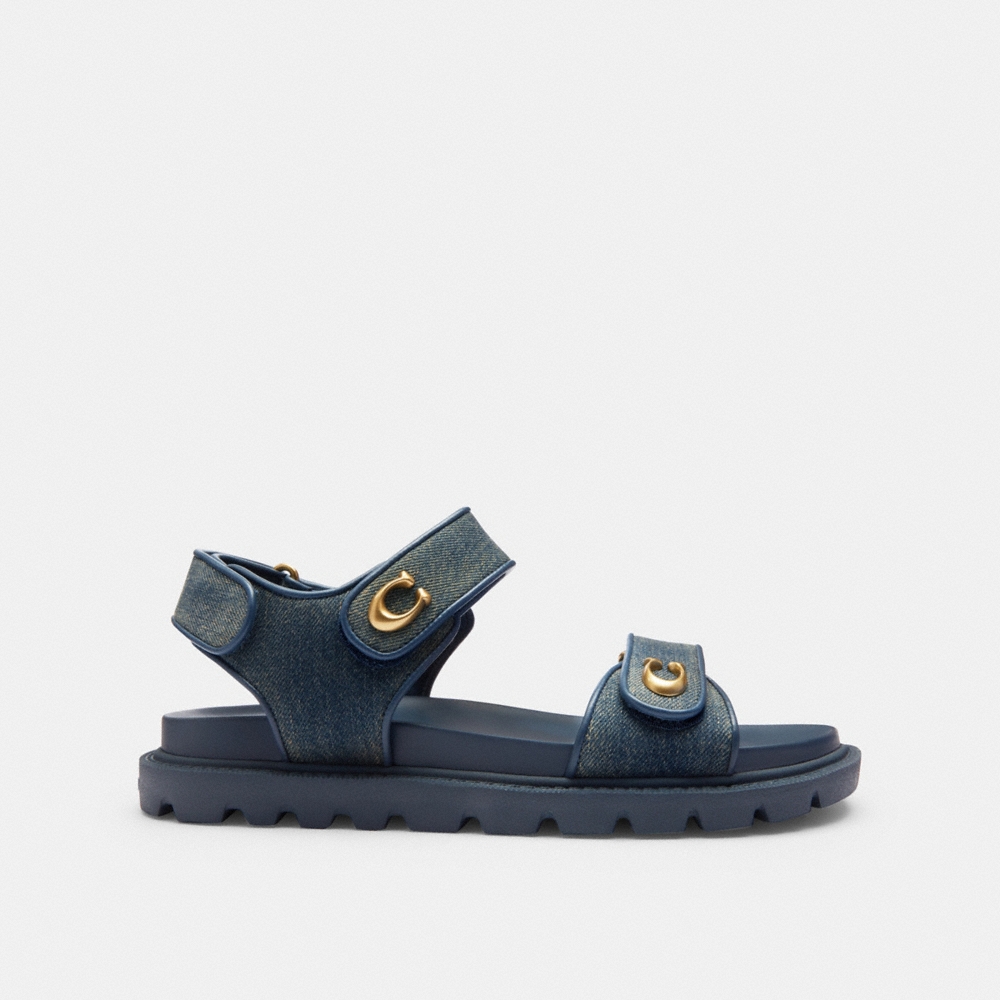 Coach Outlet Brynn Sandal In Loved Denim - Preorder