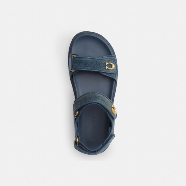 Coach Outlet Brynn Sandal In Loved Denim - Preorder