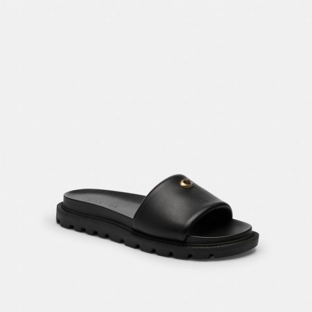 Coach Brynn Slide Sandal - Preorder — Black
