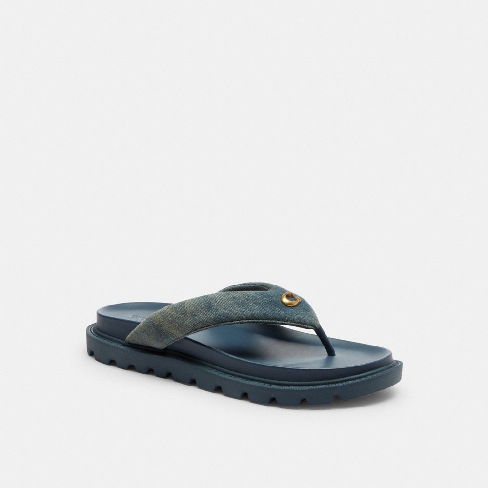 Coach Outlet Brynn Thong Sandal In Loved Denim - Preorder