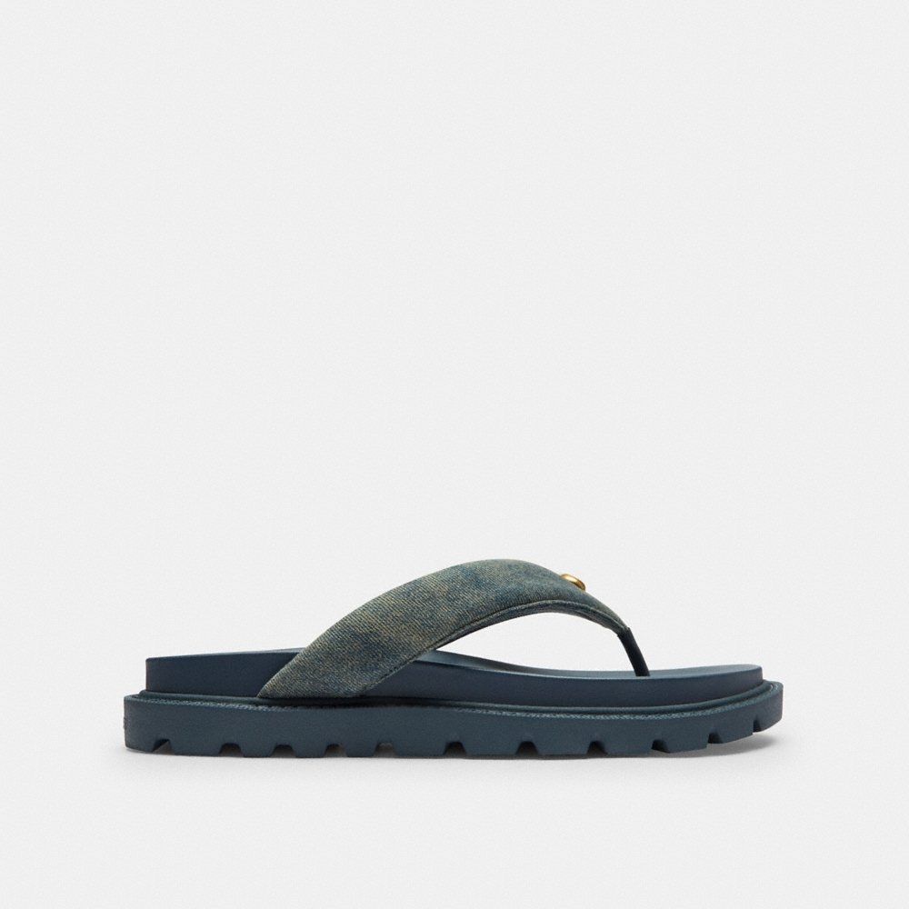 Coach Outlet Brynn Thong Sandal In Loved Denim - Preorder