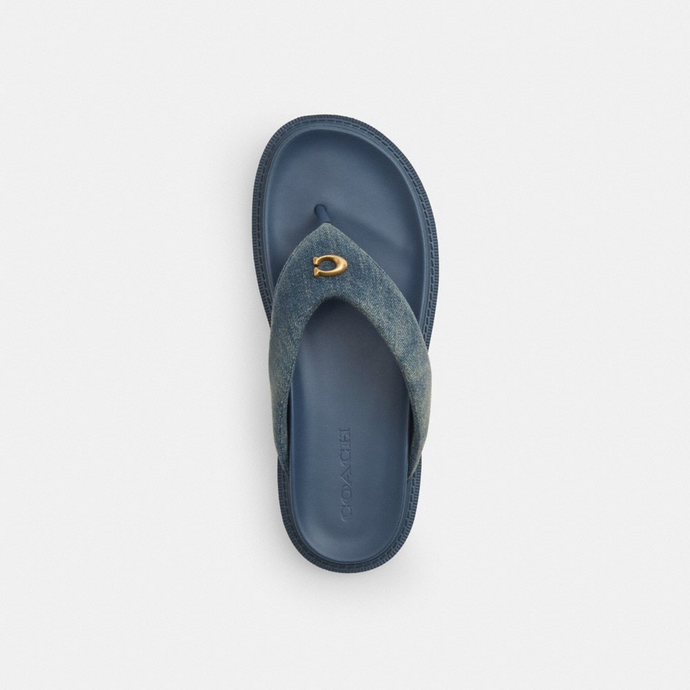 Coach Outlet Brynn Thong Sandal In Loved Denim - Preorder