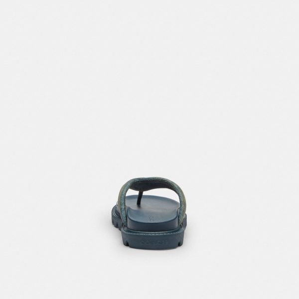 Coach Outlet Brynn Thong Sandal In Loved Denim - Preorder
