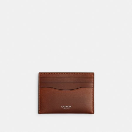 Coach Card Case In Loved Leather - Preorder — Saddle/Burnt Sienna
