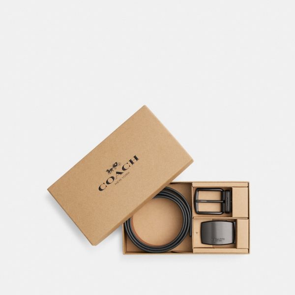 Coach Boxed Plaque And Harness Buckle Cut-To-Size Reversible Belt, 38MM - Preorder