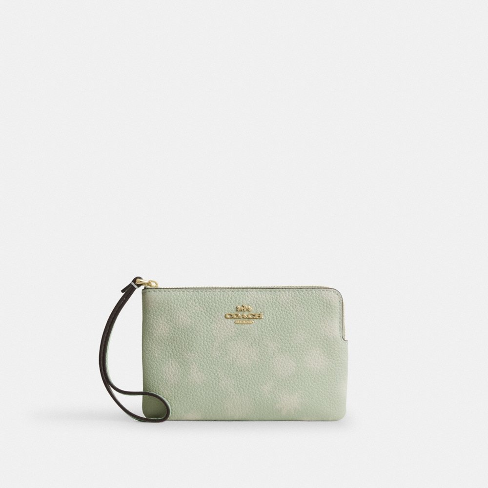 Coach Outlet Corner Zip Wristlet With Floral Print - Preorder