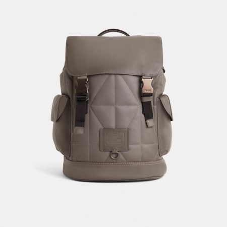 Coach Restored Rivington Backpack With Quilting - Preorder — Black Copper/Heather Grey