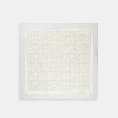 Coach Outlet Signature Silk Square Scarf - Preorder — Chalk/Blue