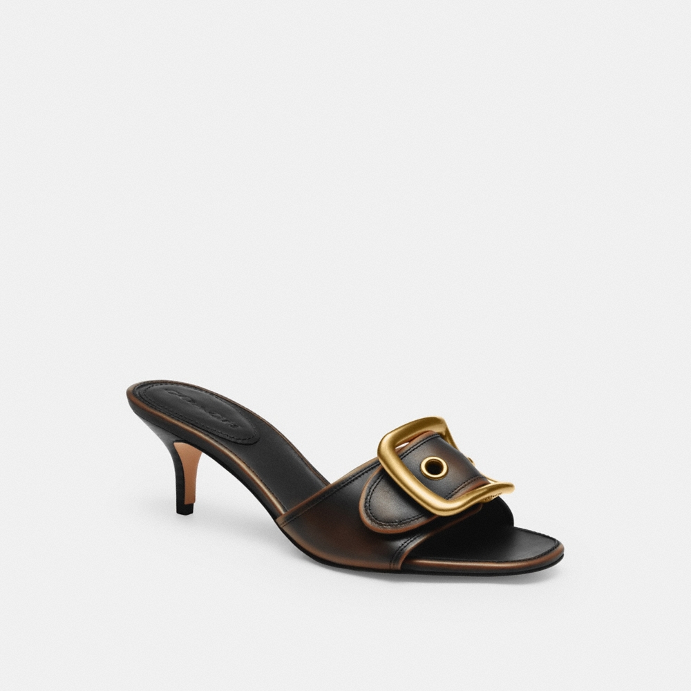 Coach Margot Sandal With Oversized Buckle In Loved Leather - Preorder