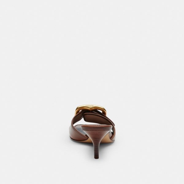 Coach Margot Sandal With Oversized Buckle In Loved Leather - Preorder