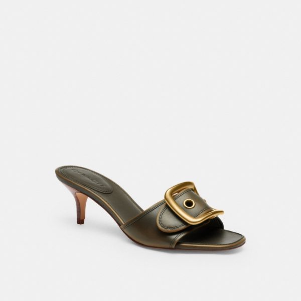Coach Margot Sandal With Oversized Buckle In Loved Leather - Preorder