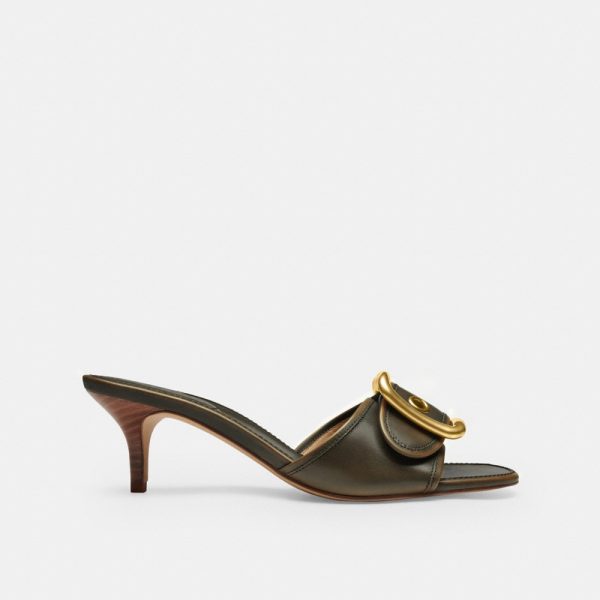 Coach Margot Sandal With Oversized Buckle In Loved Leather - Preorder