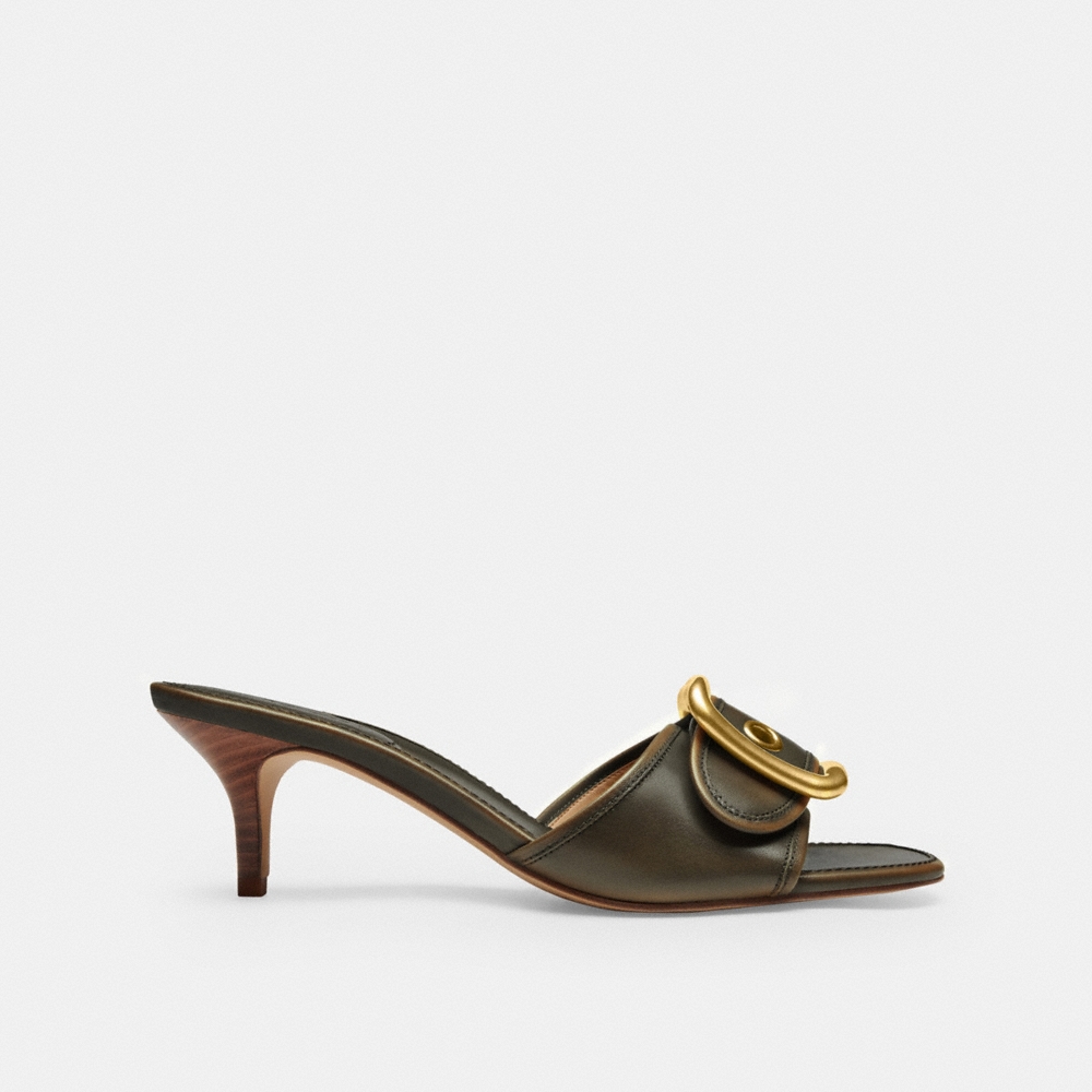 Coach Margot Sandal With Oversized Buckle In Loved Leather - Preorder