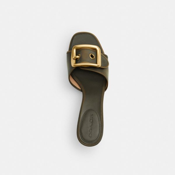 Coach Margot Sandal With Oversized Buckle In Loved Leather - Preorder