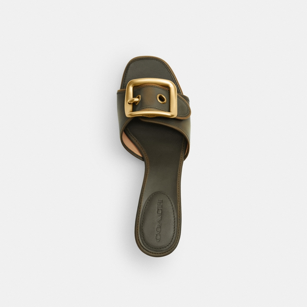 Coach Margot Sandal With Oversized Buckle In Loved Leather - Preorder
