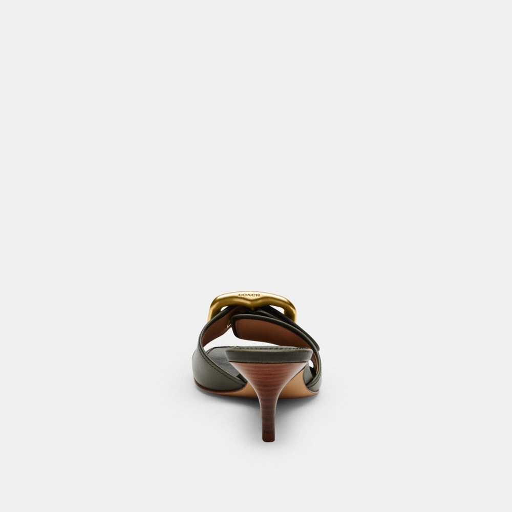Coach Margot Sandal With Oversized Buckle In Loved Leather - Preorder