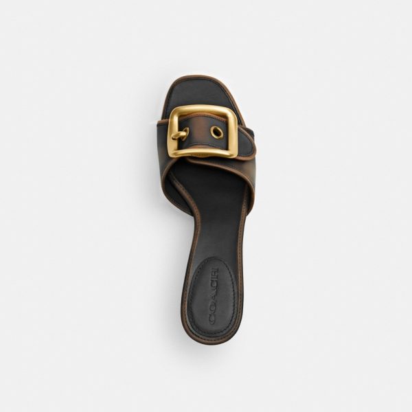 Coach Margot Sandal With Oversized Buckle In Loved Leather - Preorder
