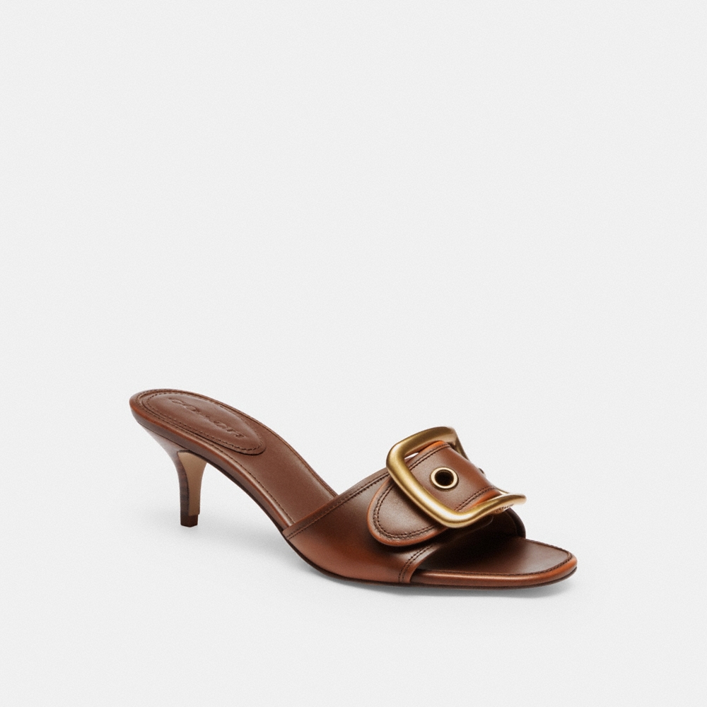 Coach Margot Sandal With Oversized Buckle In Loved Leather - Preorder