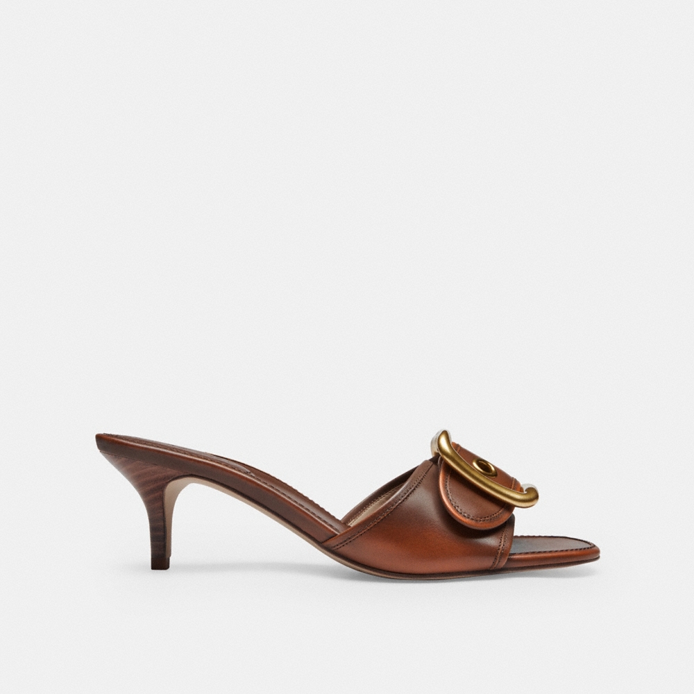 Coach Margot Sandal With Oversized Buckle In Loved Leather - Preorder