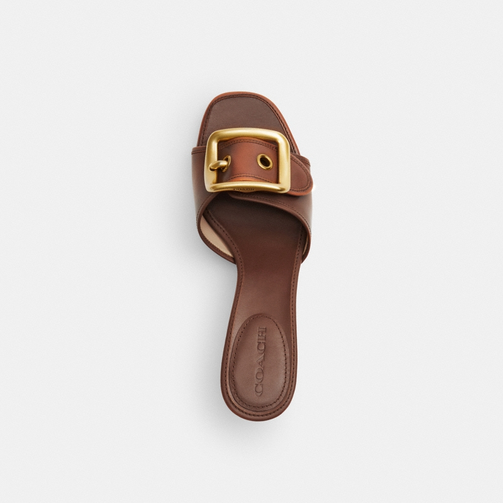 Coach Margot Sandal With Oversized Buckle In Loved Leather - Preorder