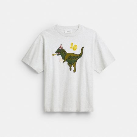 Coach Outlet Rexy 10th Birthday Relaxed T-Shirt In Organic Cotton - Preorder — Heather Grey