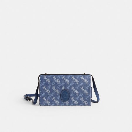 Coach Restored Camille Crossbody With Horse And Carriage Print - Preorder — Pewter/True Blue