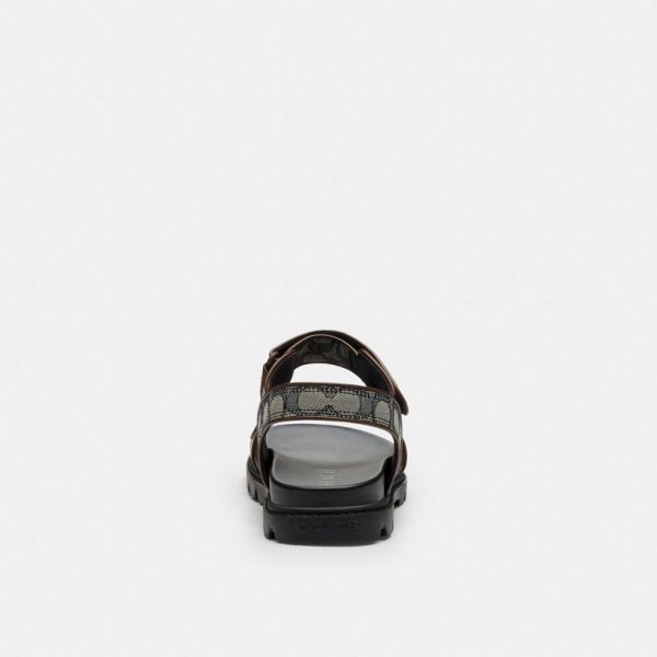 Coach Outlet Double Strap Sandal In Signature Jacquard - Preorder