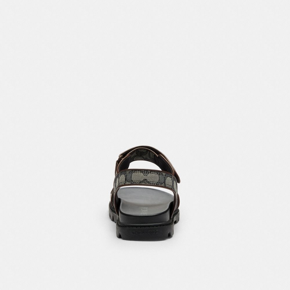 Coach Outlet Double Strap Sandal In Signature Jacquard - Preorder