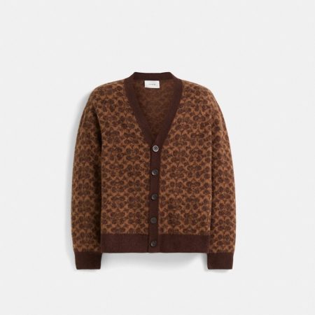 Coach Restored Signature Cardigan - Preorder — Dark Brown