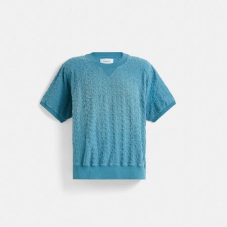 Coach Restored Sun Faded Signature Sweatshirt - Preorder — Light Blue