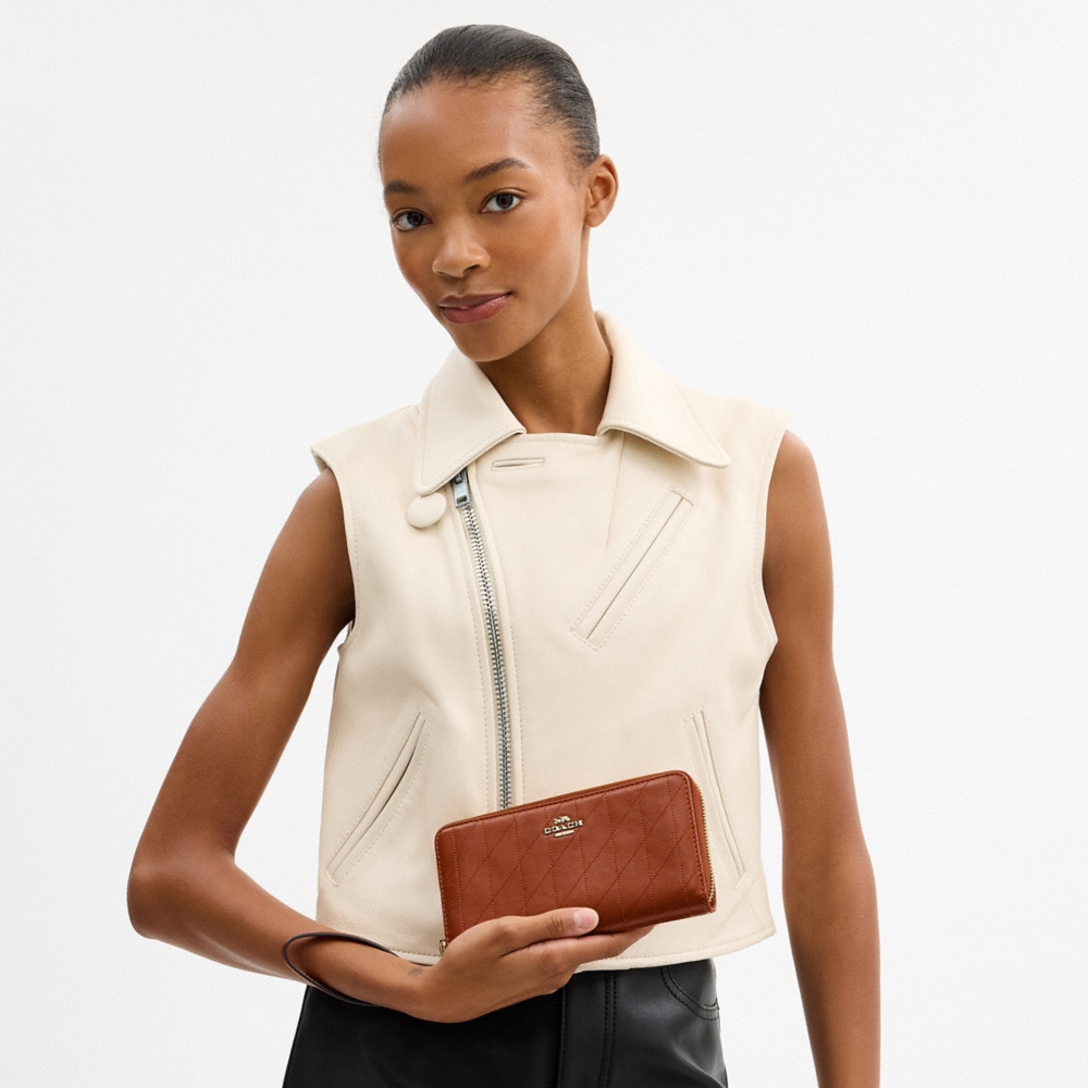 Coach Outlet Long Zip Around Wallet With Quilting - Preorder